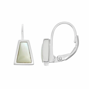 Sterling Silver White Small MOP Earrings