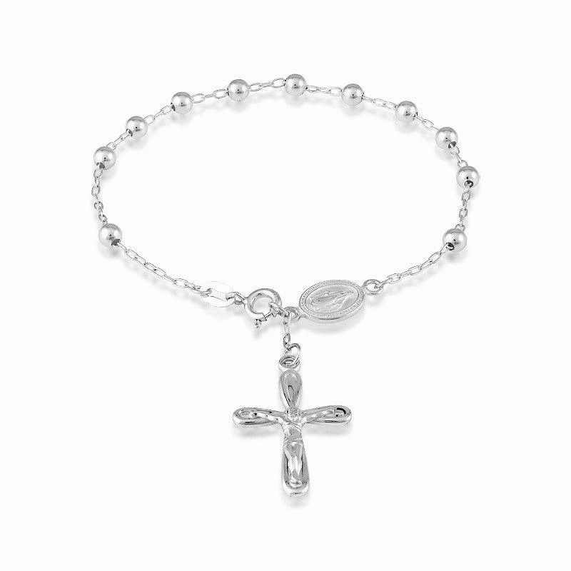 Sterling Sliver Beaded Rosary Bracelet