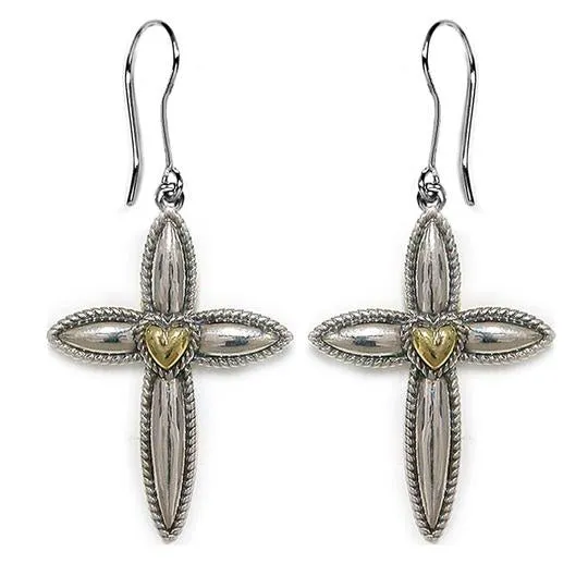 Steven Lavaggi Sterling Silver My Hero Cross Earrings