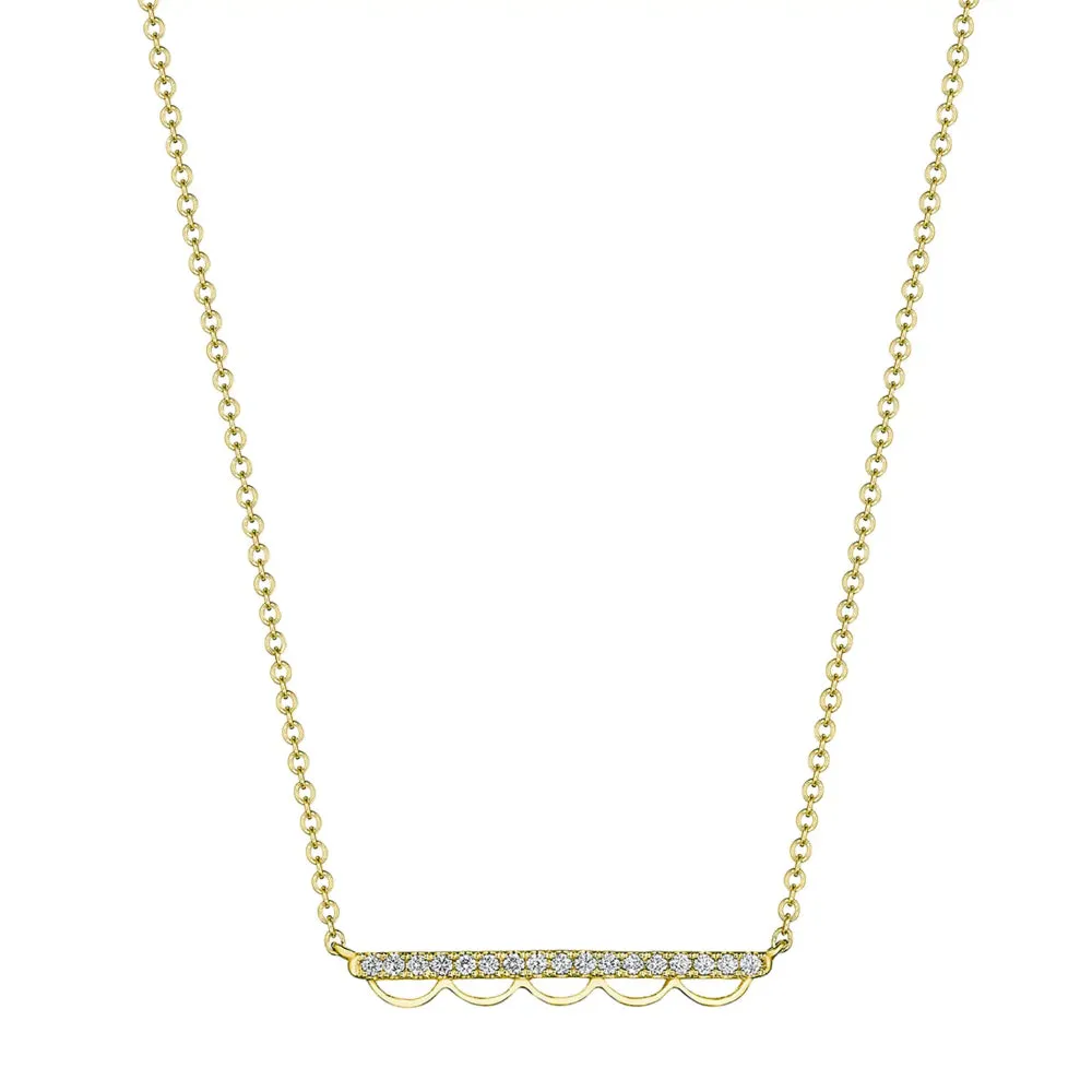 Tacori 14k Open Crescent Diamond Bar Necklace