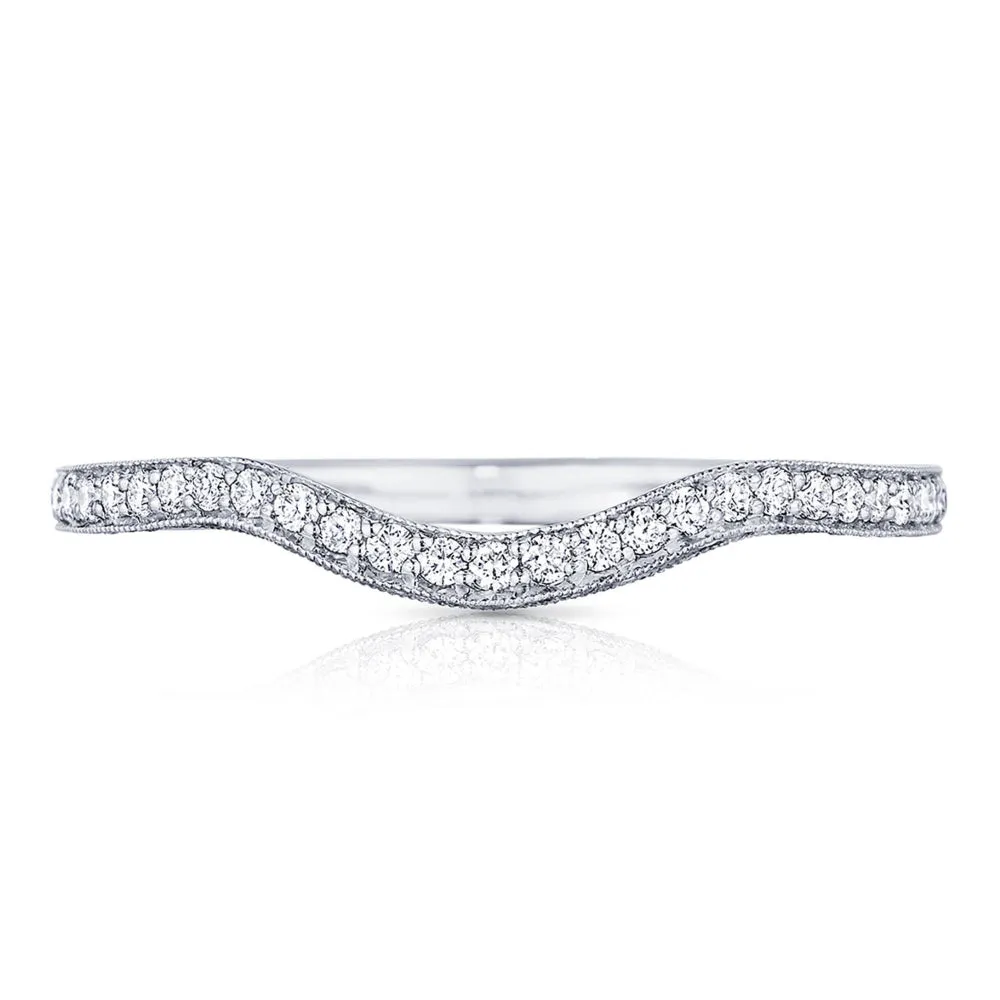 Tacori 18k Classic Crescent "Left" Curve Pav Wedding Band