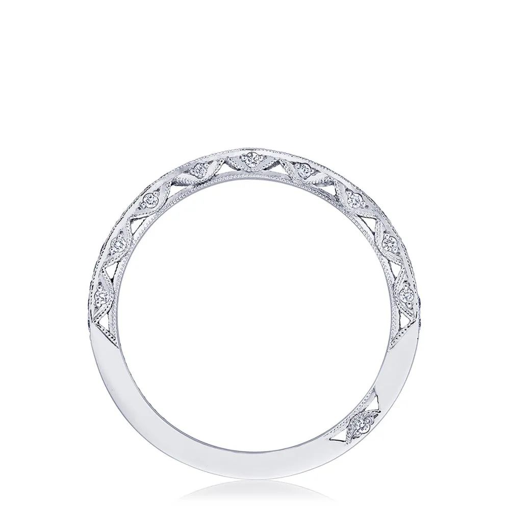 Tacori 18k Classic Crescent "Left" Curve Pav Wedding Band