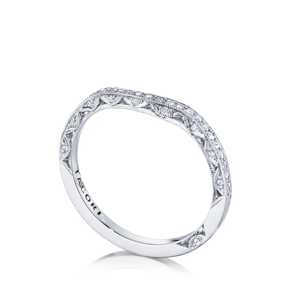 Tacori 18k Classic Crescent "Left" Curve Pav Wedding Band