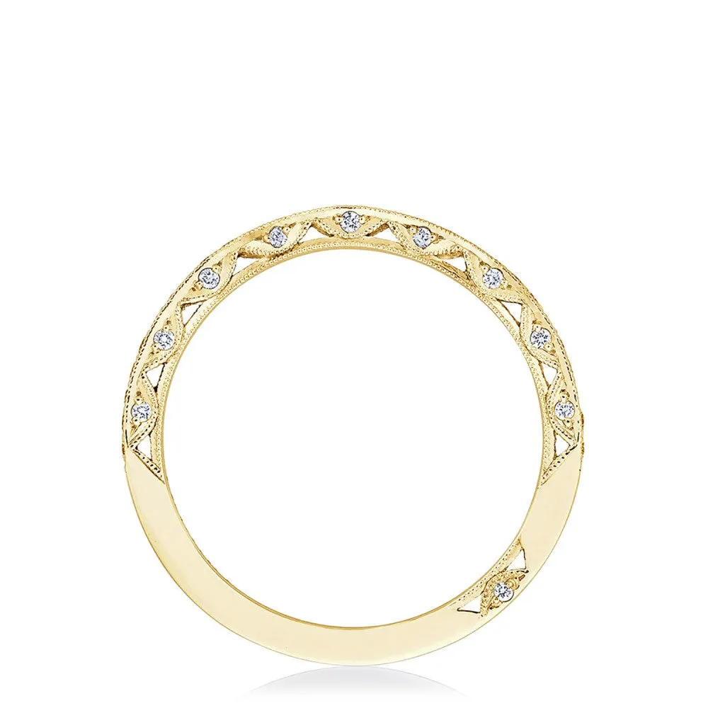 Tacori 18k Classic Crescent "Right" Curve Pav Wedding Band