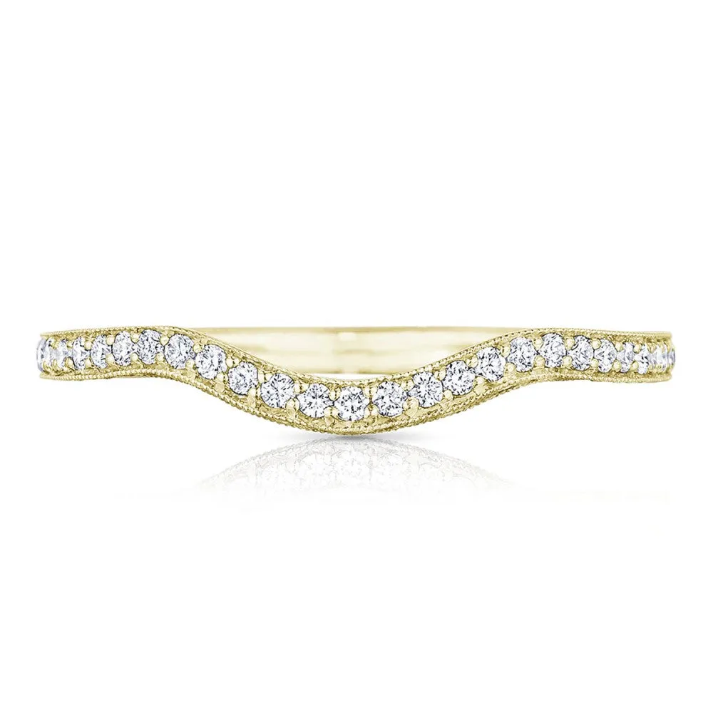 Tacori 18k Classic Crescent "Right" Curve Pav Wedding Band