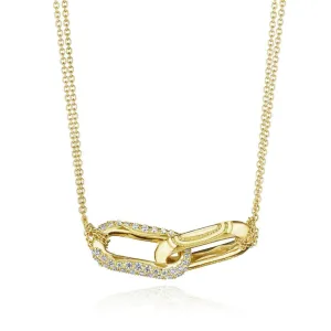 Tacori 18k Gold Double Link Pendant with Diamonds