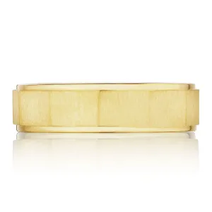 Tacori 18k Gold Men's Geometric Faceted Wedding Band in Satin Finish