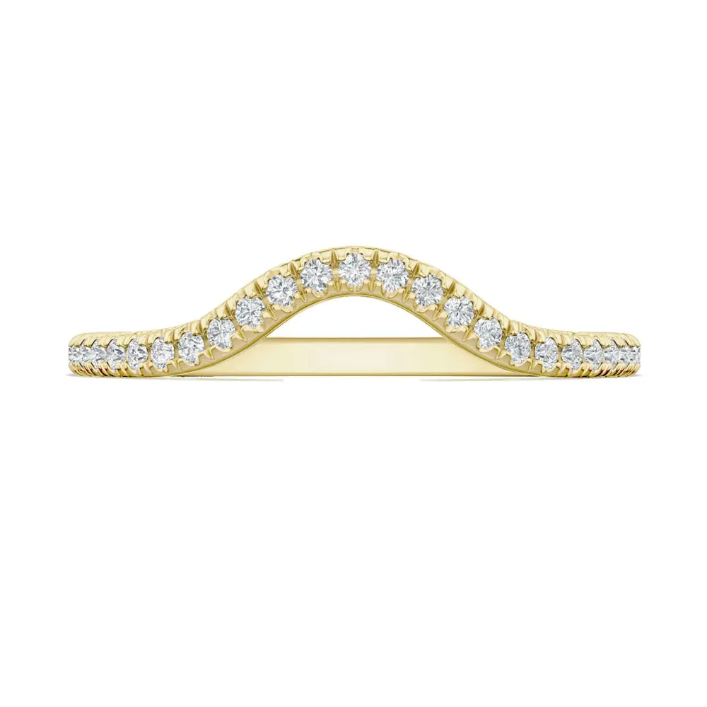 Tacori 18k Lunetta Crescent French Pav Diamond Contour Wedding Band