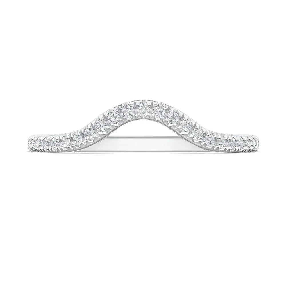 Tacori 18k Lunetta Crescent French Pav Diamond Contour Wedding Band