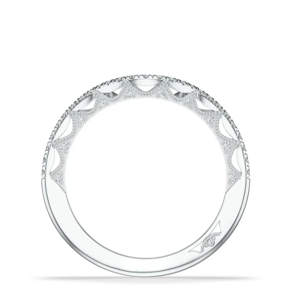 Tacori 18k Lunetta Crescent French Pav Diamond Contour Wedding Band