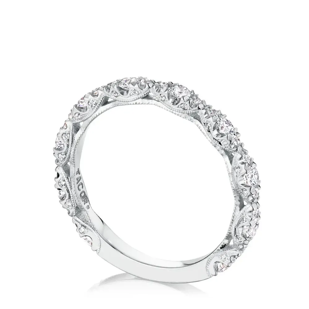 Tacori 18k Petite Crescent RoyalT Marquise Shape Design Detail Wedding Band