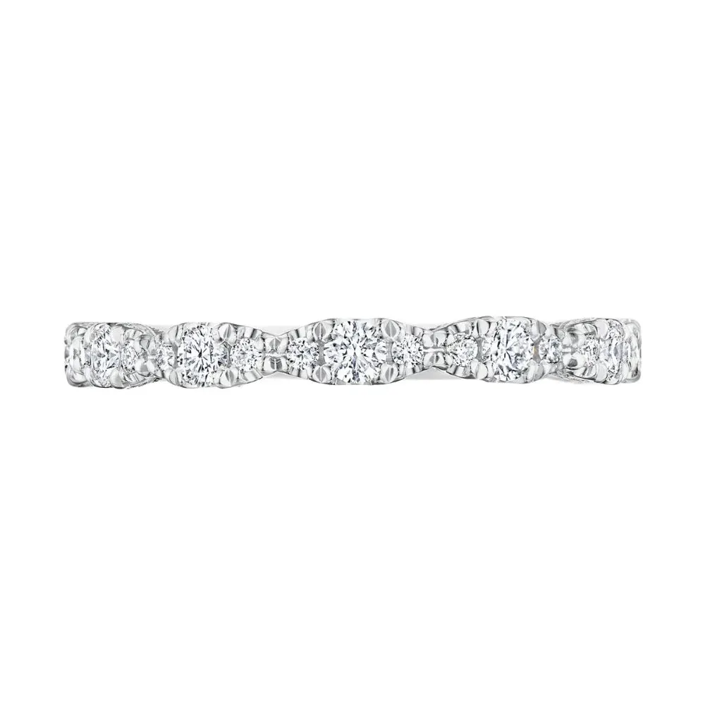 Tacori 18k Petite Crescent RoyalT Marquise Shape Design Detail Wedding Band