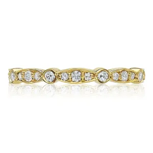 Tacori 18k Sculpted Crescent Marquise and Round Design Wedding Band