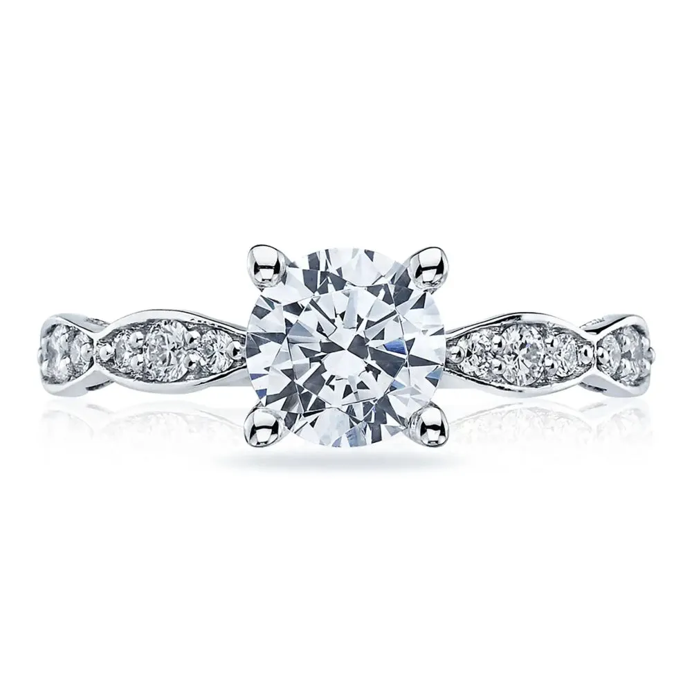Tacori 18k Sculpted Crescent Round Solitaire Engagement Ring