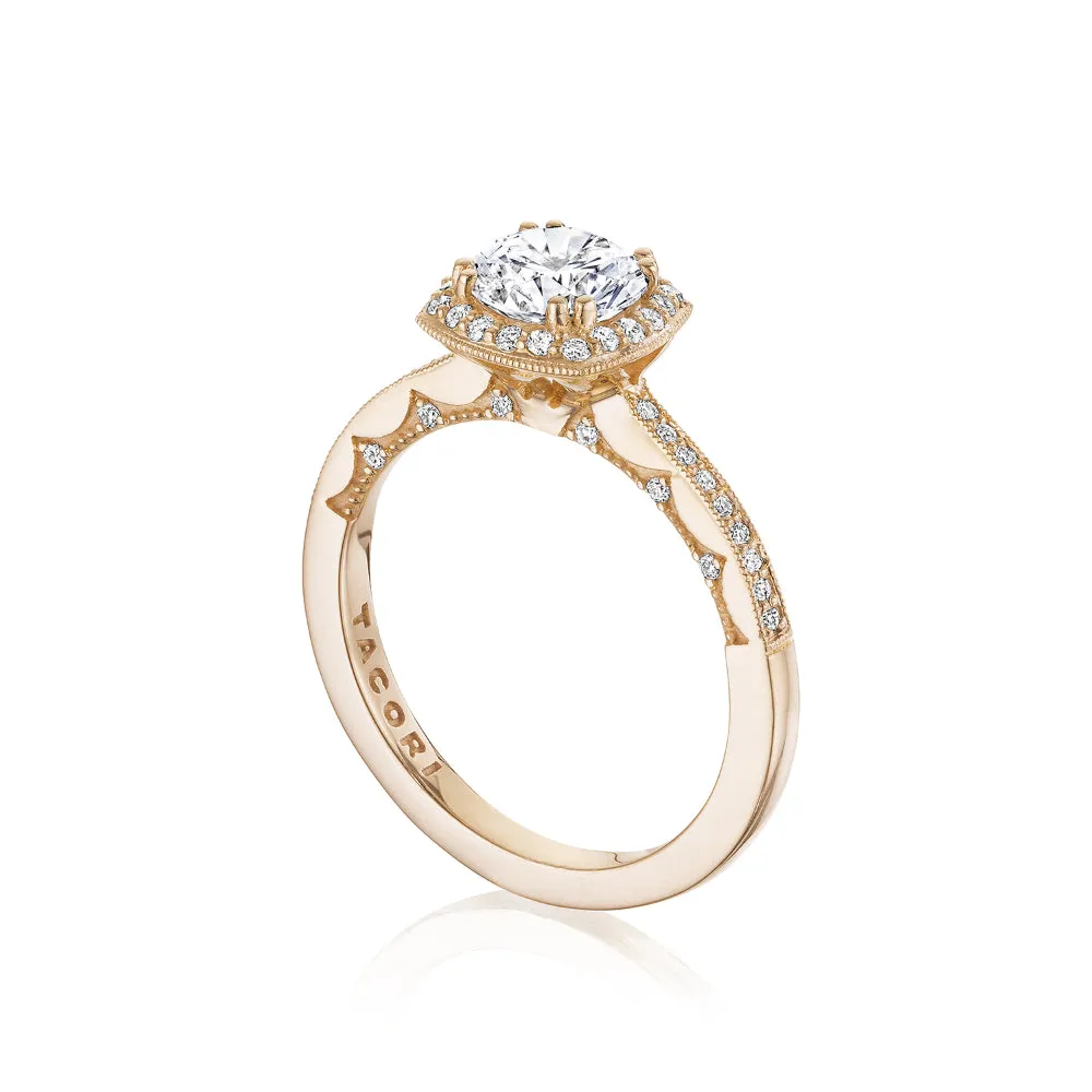 Tacori Coastal Crescent Round with Cushion Bloom Engagement Ring