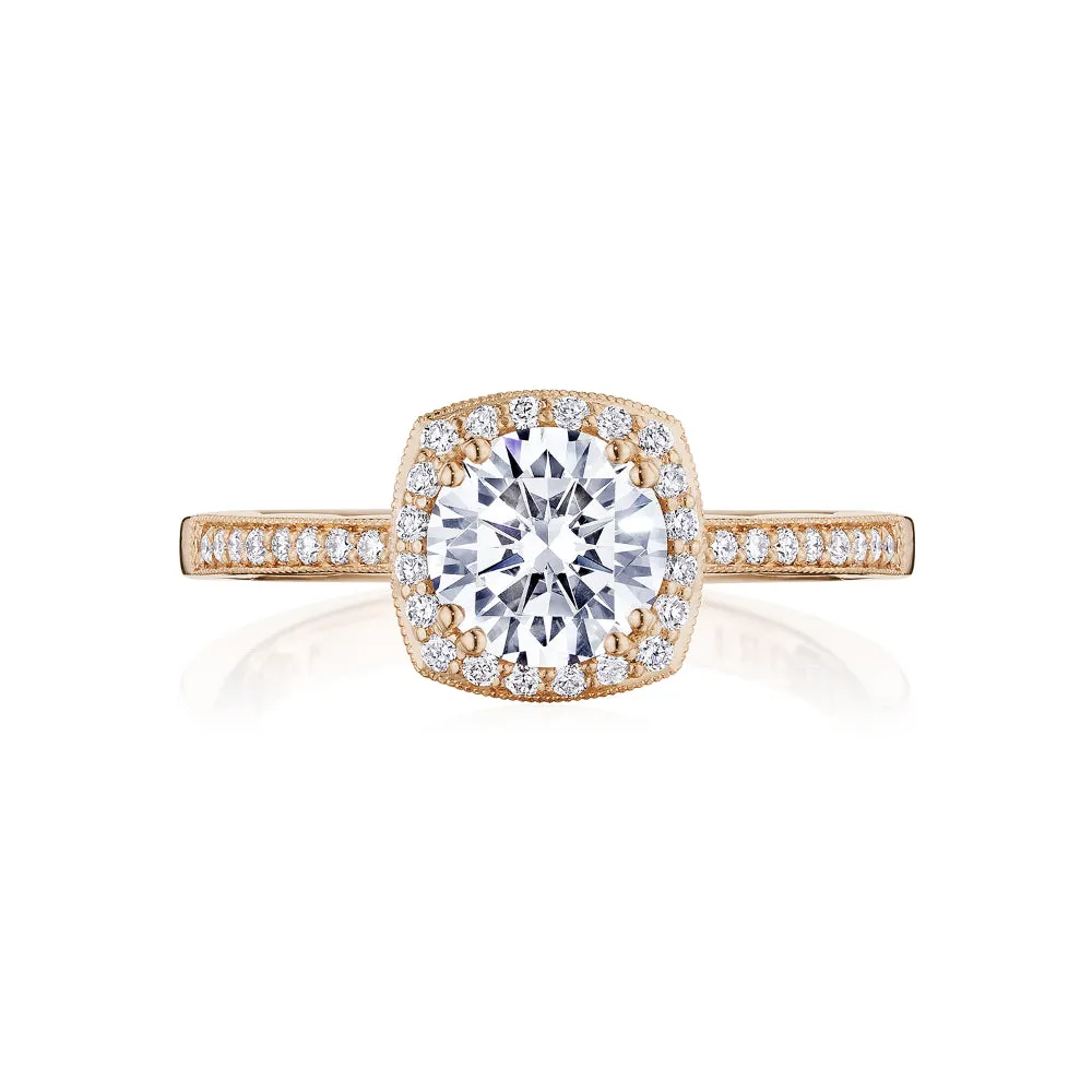 Tacori Coastal Crescent Round with Cushion Bloom Engagement Ring