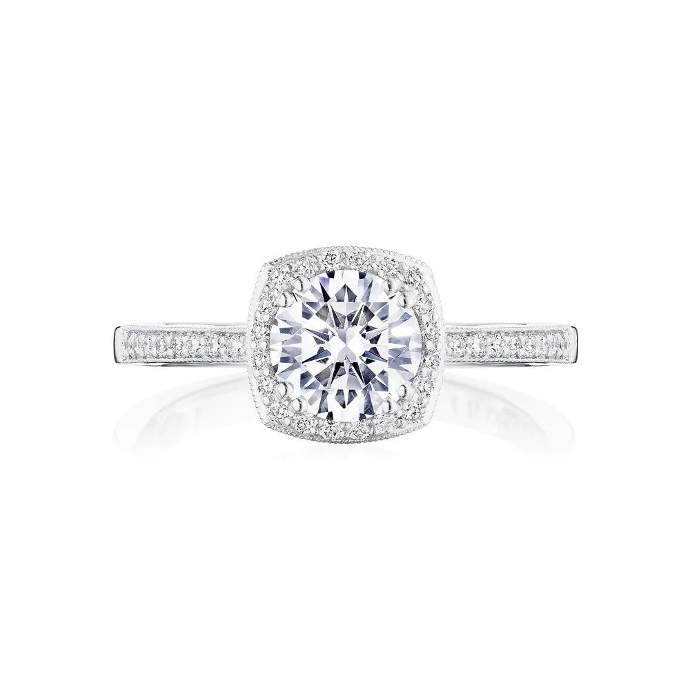 Tacori Coastal Crescent Round with Cushion Bloom Engagement Ring
