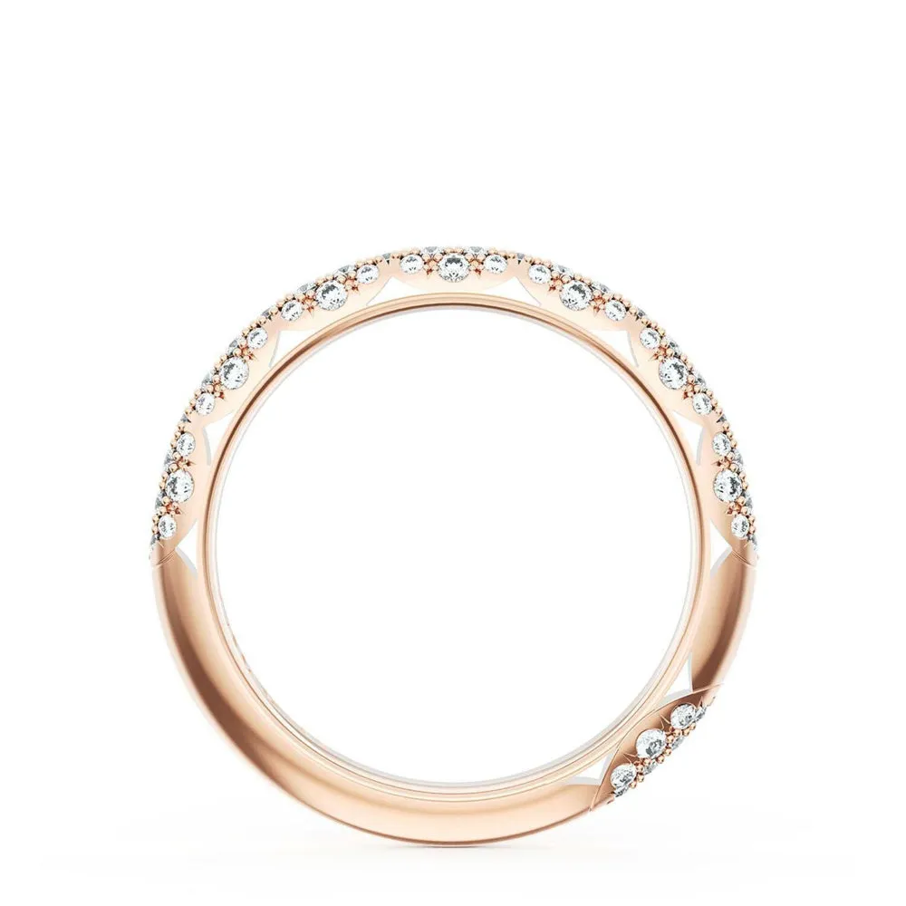 Tacori Founder's Collection 18k Rose Gold French Pav Diamond Wedding Band