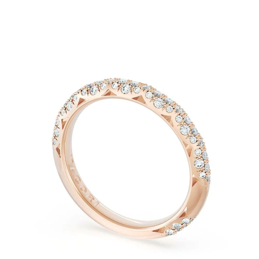 Tacori Founder's Collection 18k Rose Gold French Pav Diamond Wedding Band