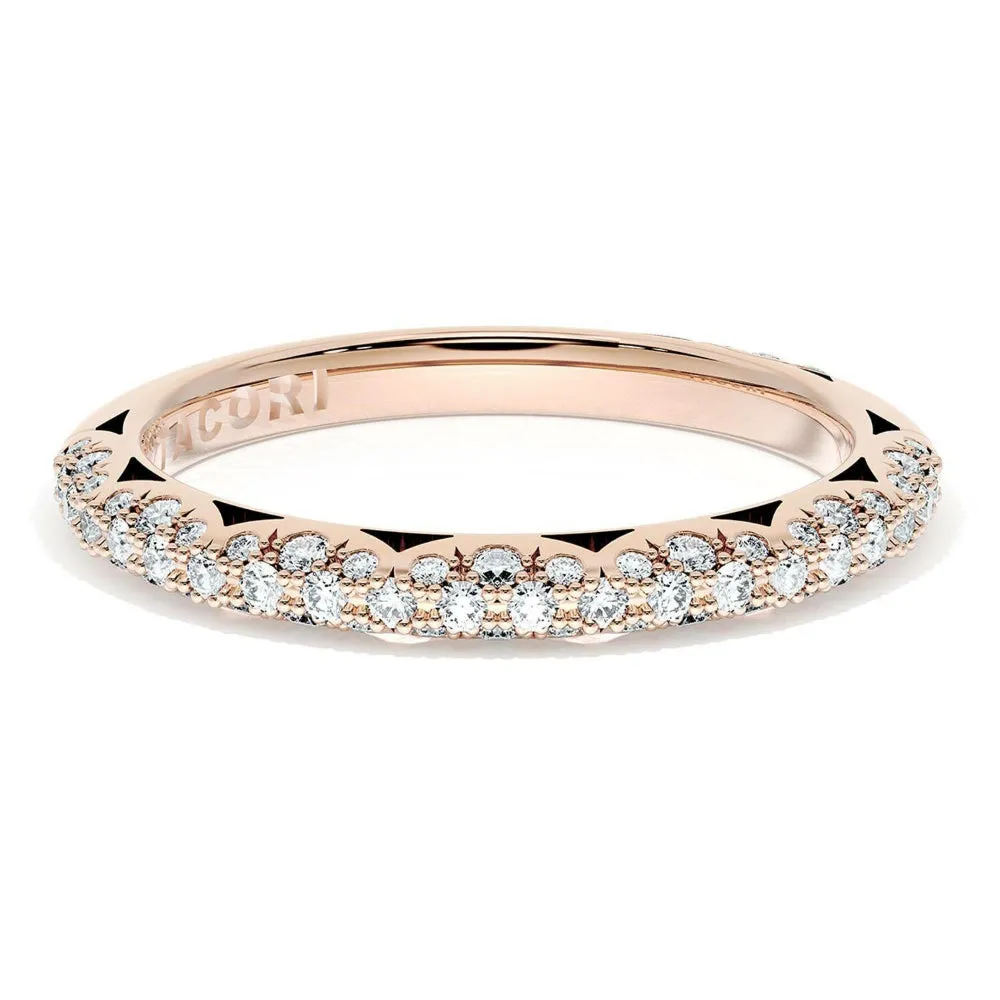 Tacori Founder's Collection 18k Rose Gold French Pav Diamond Wedding Band