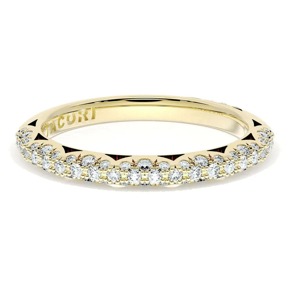 Tacori Founder's Collection 18k Yellow Gold French Pav Diamond Wedding Band