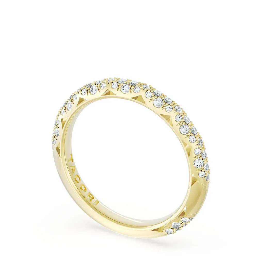 Tacori Founder's Collection 18k Yellow Gold French Pav Diamond Wedding Band