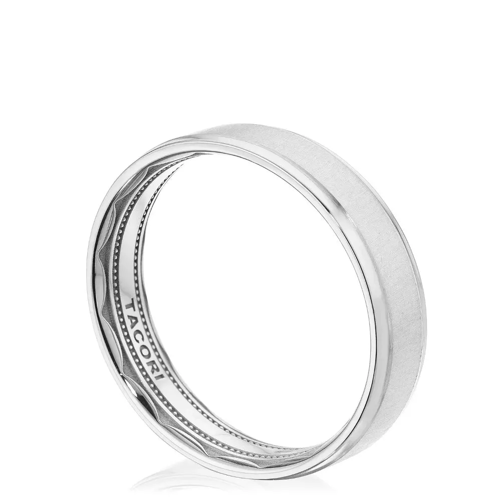 Tacori Men's 18k Classic Bevel Edge Satin Finish Wedding Band