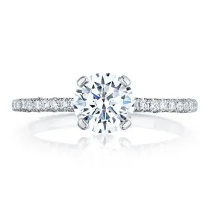 Tacori Petite Crescent 18kw Round Solitaire Engagement Ring
