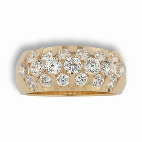 Three-Row Diamond Band