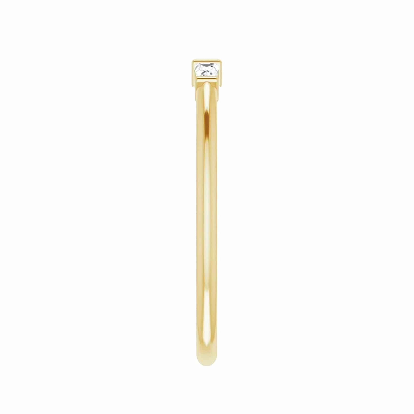 Three-Stone Ring with Diamond Baguettes