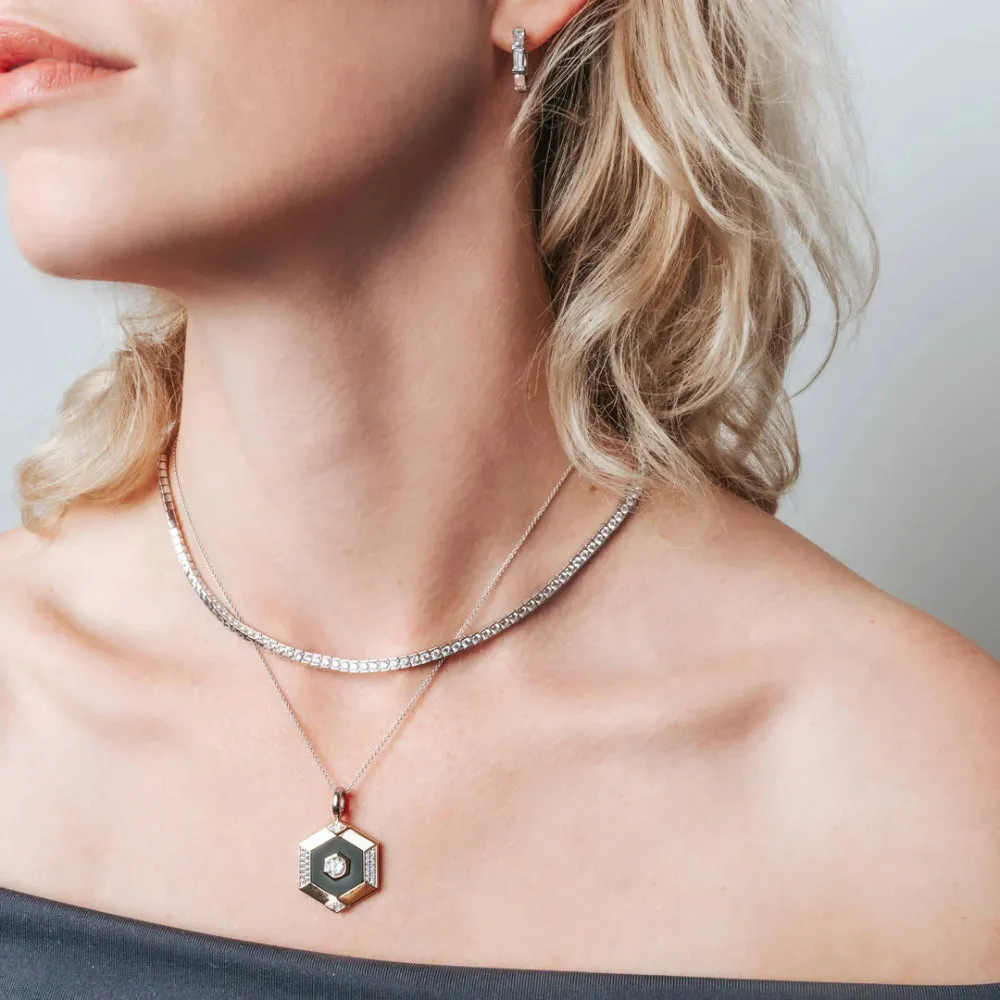 Ti Sento Geometric Vintage Style Pendant Necklace