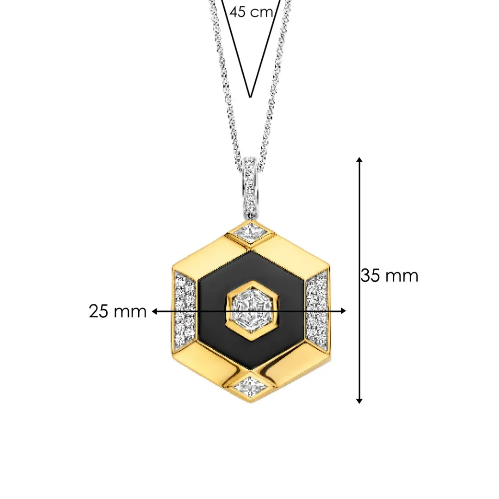 Ti Sento Geometric Vintage Style Pendant Necklace