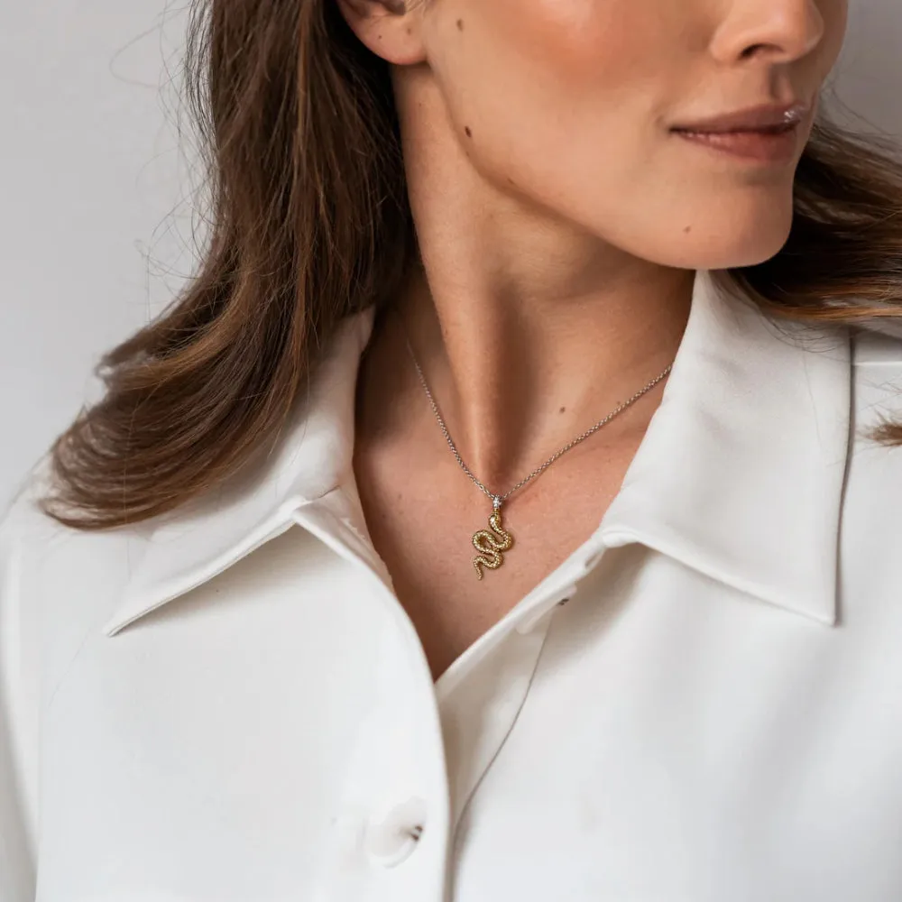 Ti Sento Snake Pendant Necklace
