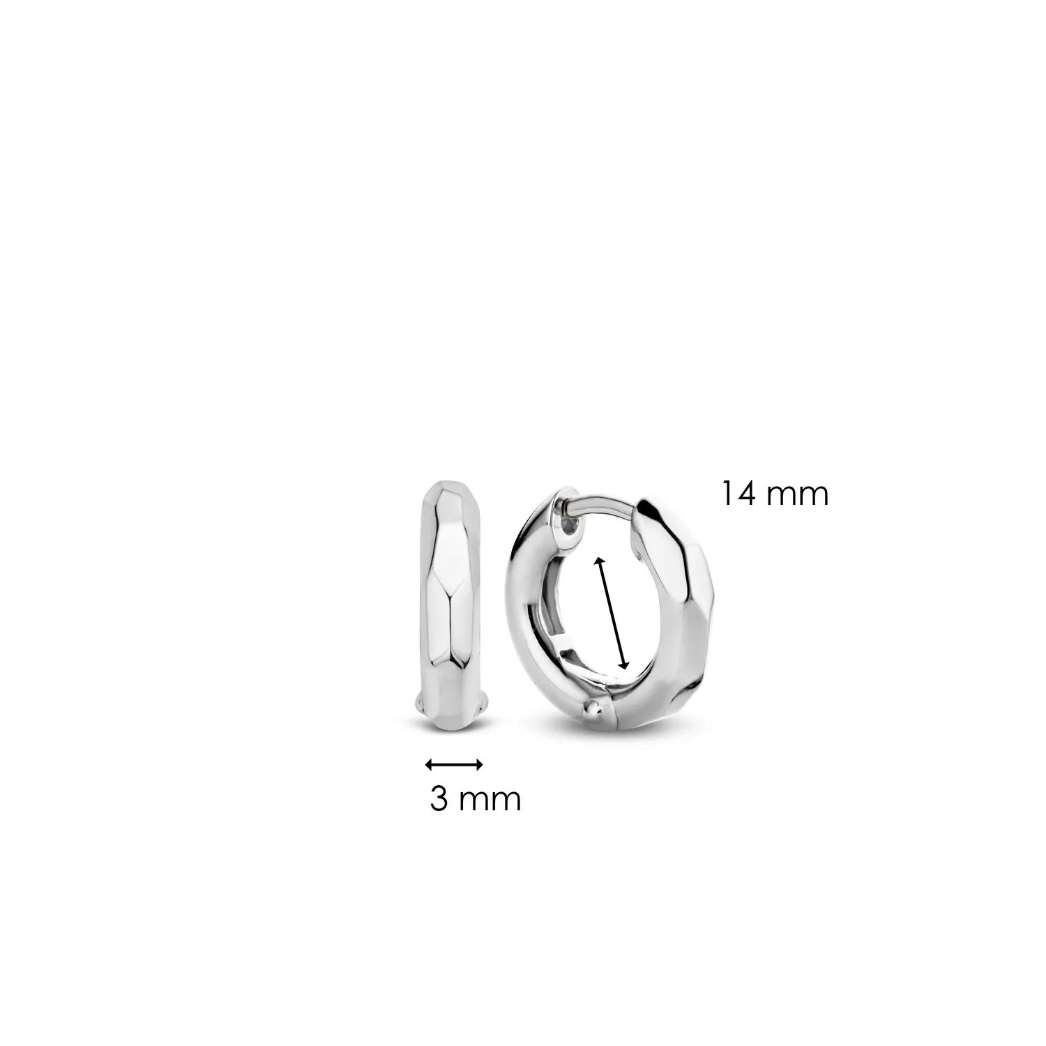 Ti Sento Sterling Silver Faceted Hoop Earrings