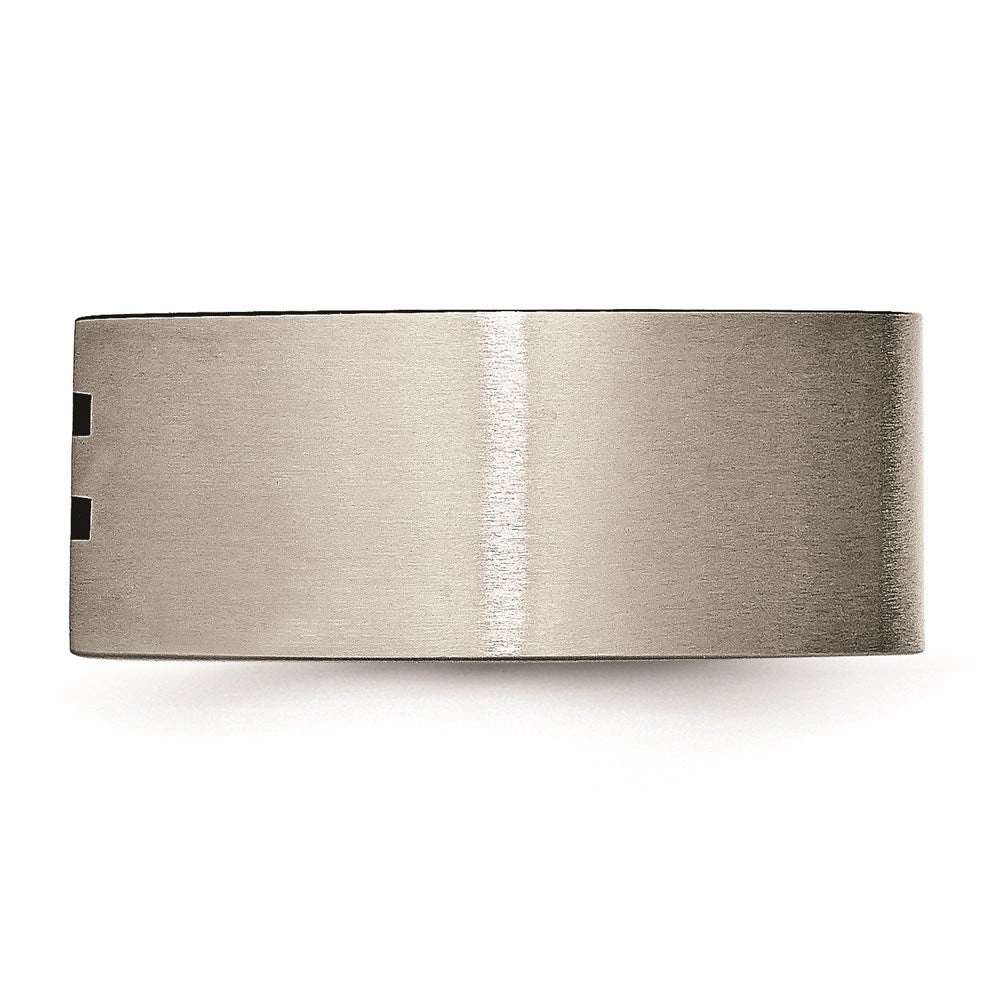 Titanium 10mm Black Enamel Stripes Brushed Band | TB250