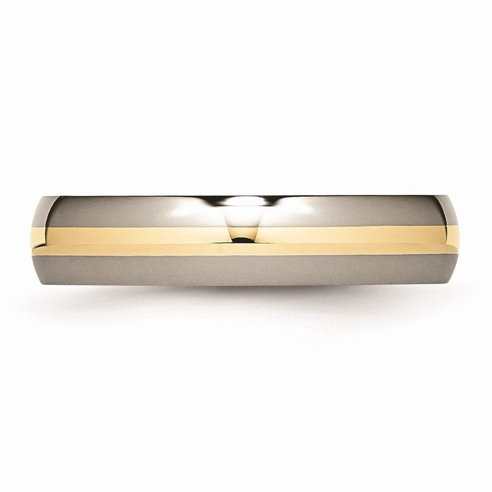Titanium 14k Yellow Inlay 5mm Polished Band | TB221