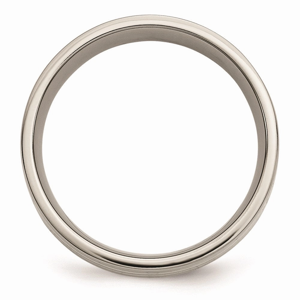 Titanium 14k Yellow Inlay Flat 8mm Polished Band | TB227