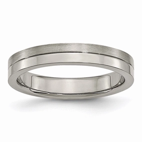 Titanium 4mm Brushed & Polished Band | TB306
