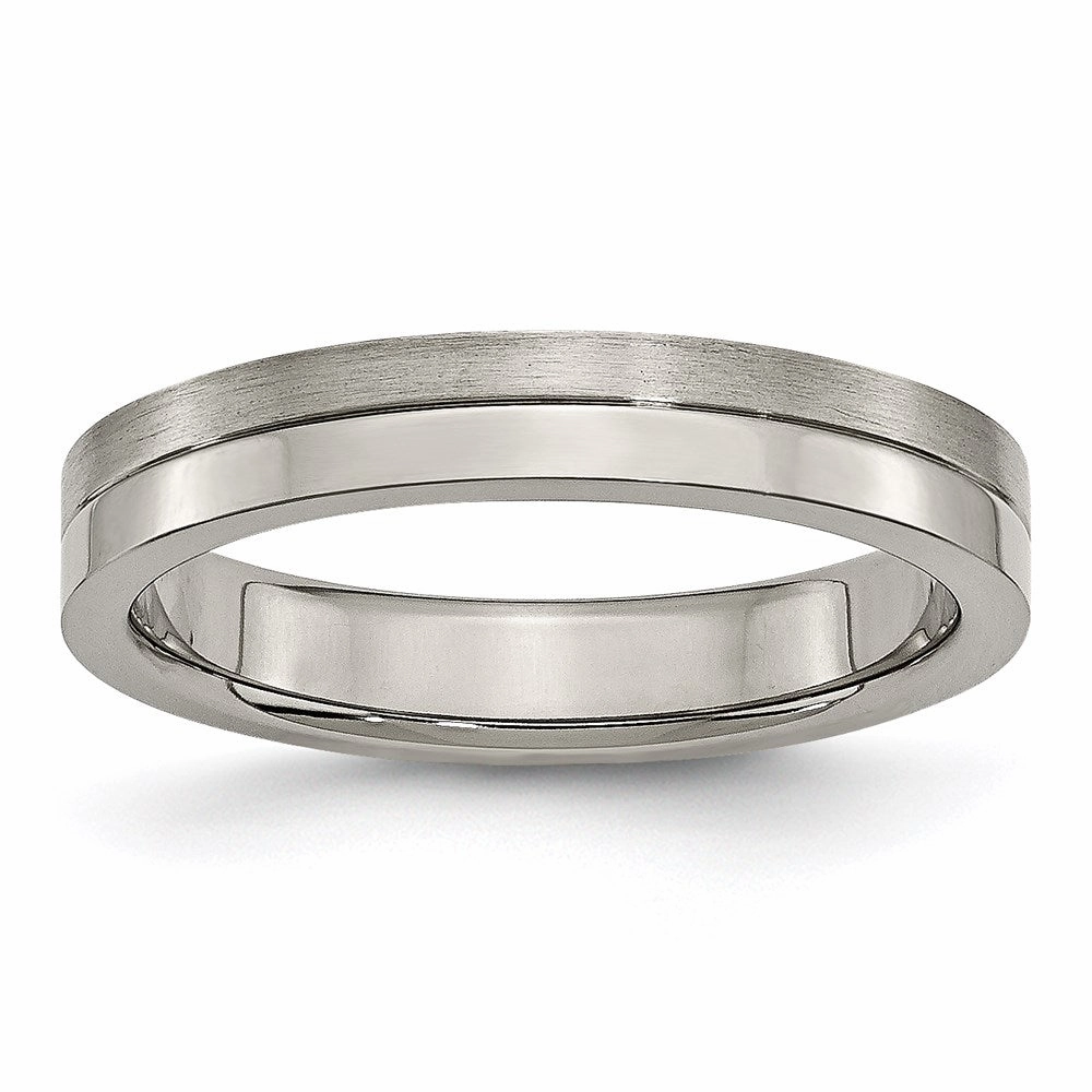 Titanium 4mm Brushed & Polished Band | TB306