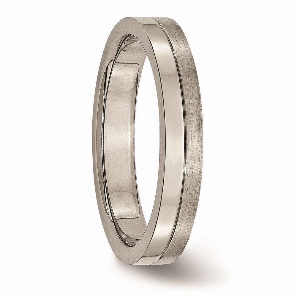 Titanium 4mm Brushed & Polished Band | TB306