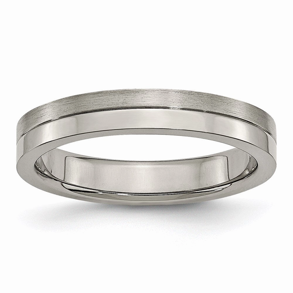 Titanium 4mm Brushed & Polished Band | TB306