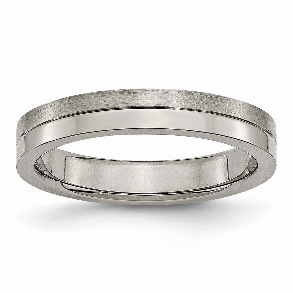 Titanium 4mm Brushed & Polished Band | TB306