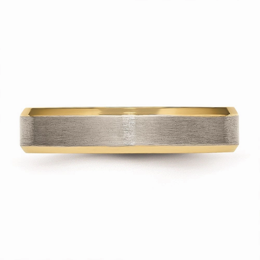 Titanium 5mm Yellow IP-plated Beveled Edge Brushed/Polished Band | TB311