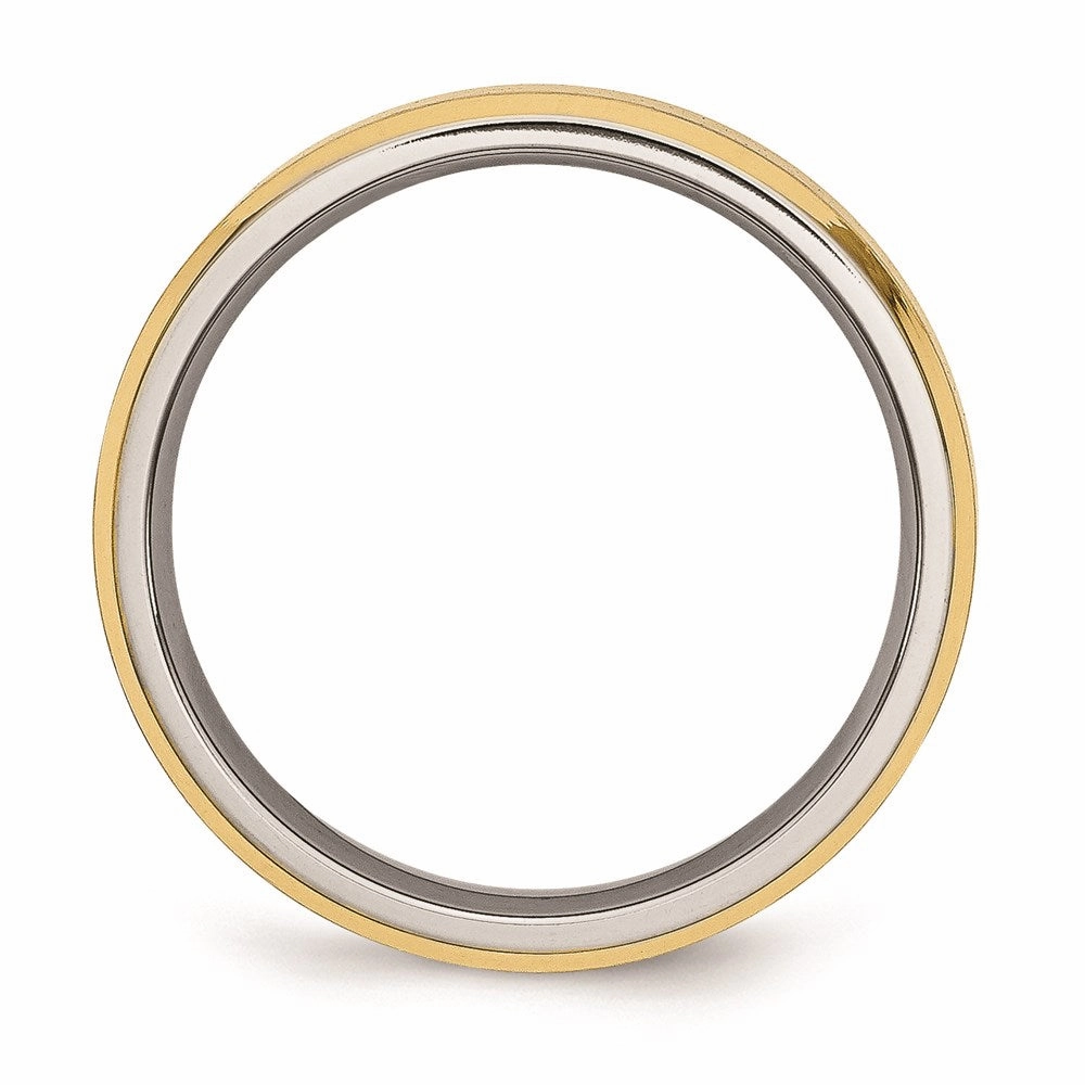 Titanium 5mm Yellow IP-plated Beveled Edge Brushed/Polished Band | TB311