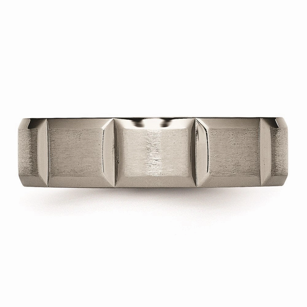 Titanium 6mm Grooved Satin and Polished Band | TB323