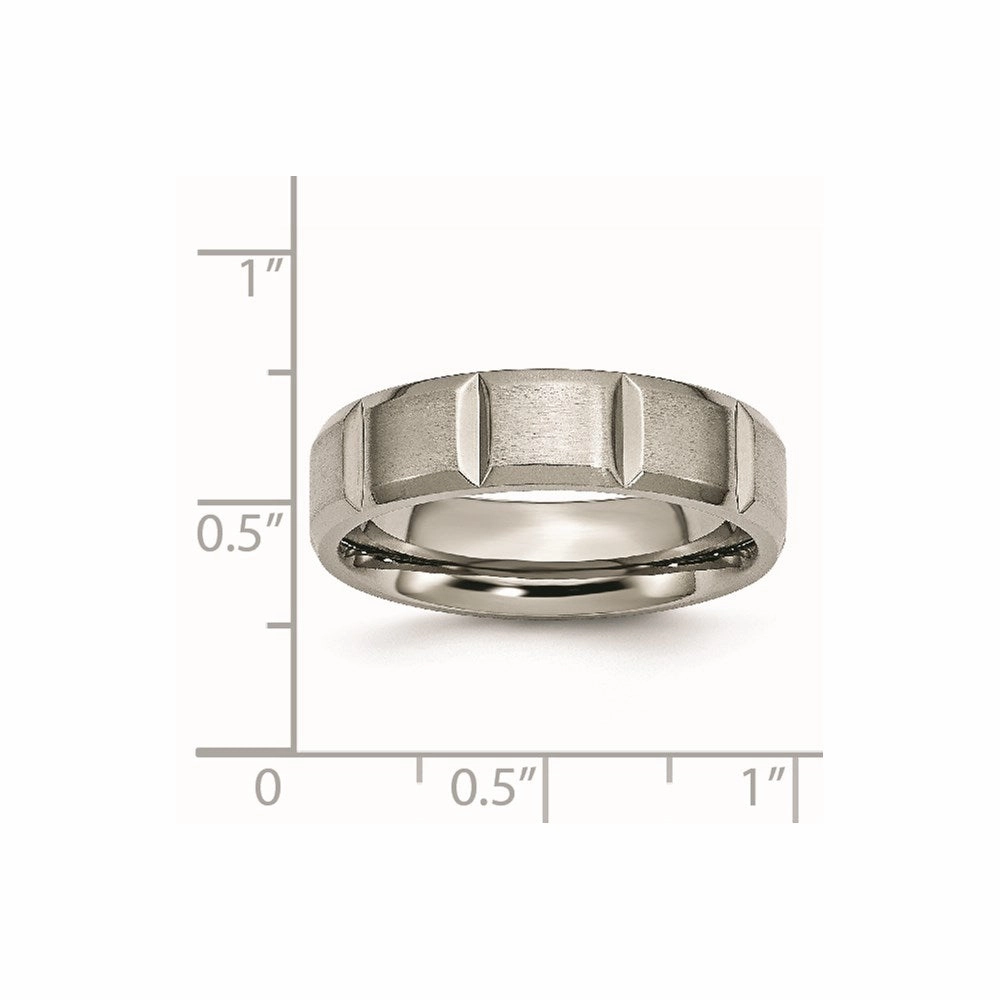 Titanium 6mm Grooved Satin and Polished Band | TB323