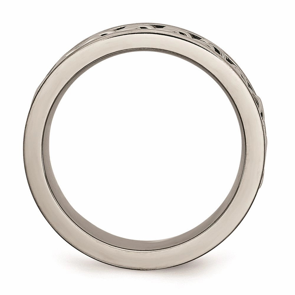 Titanium 7mm Chain Inlay Brushed Band