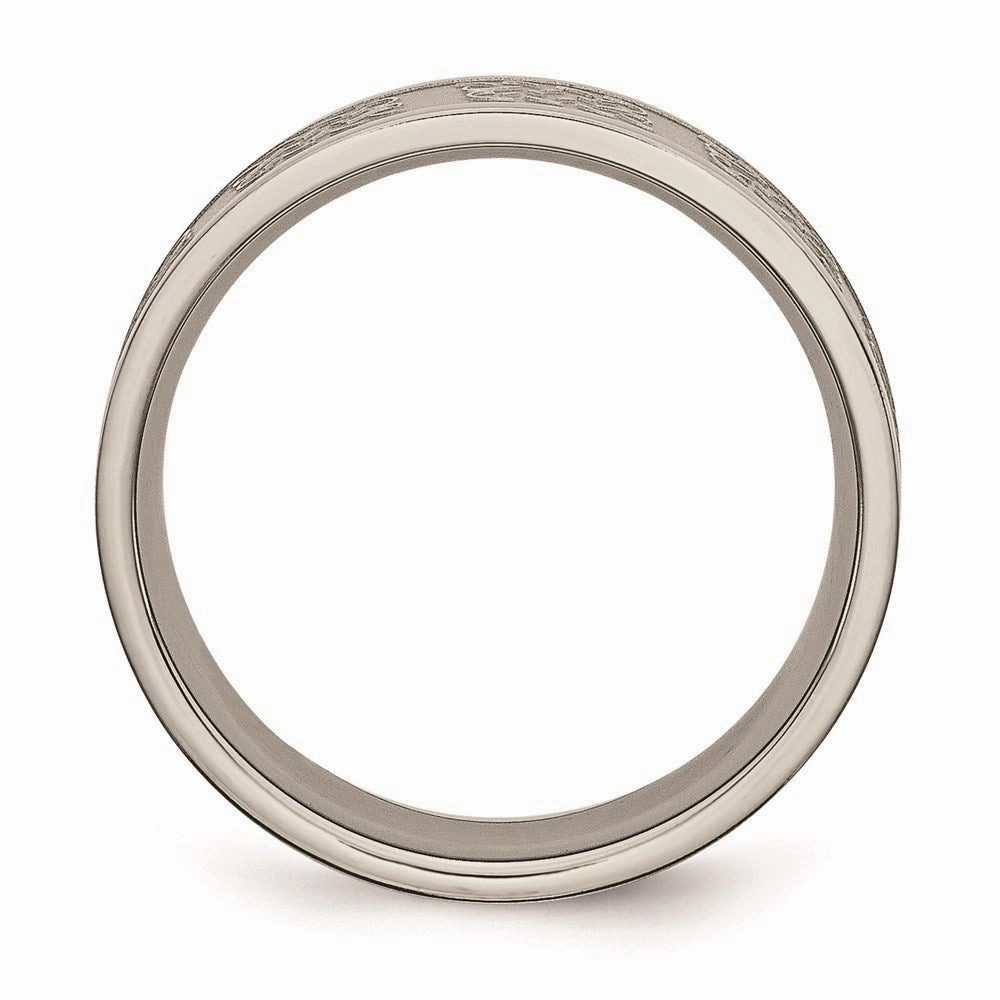 Titanium 7mm Satin and Polished Fancy Design Band | TB257