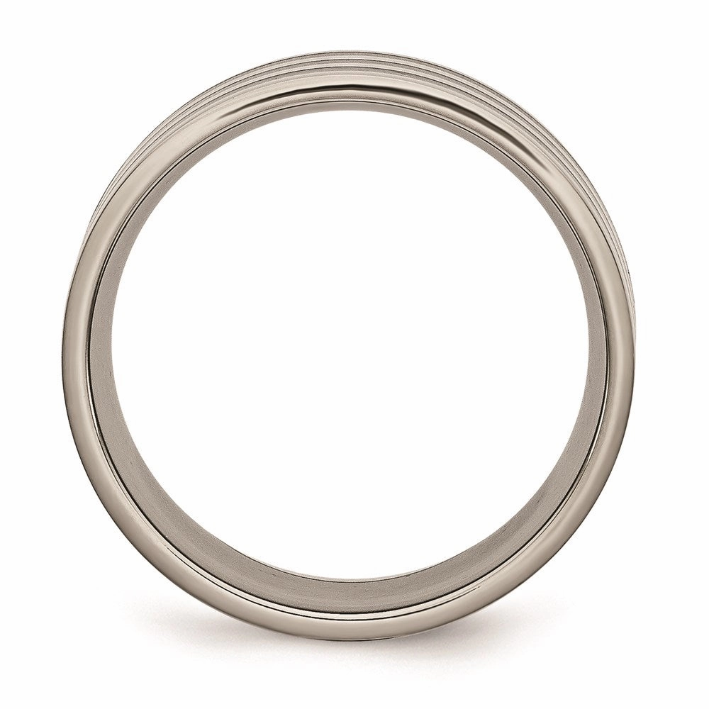 Titanium 8mm Black IP-plated Polished Band | TB305
