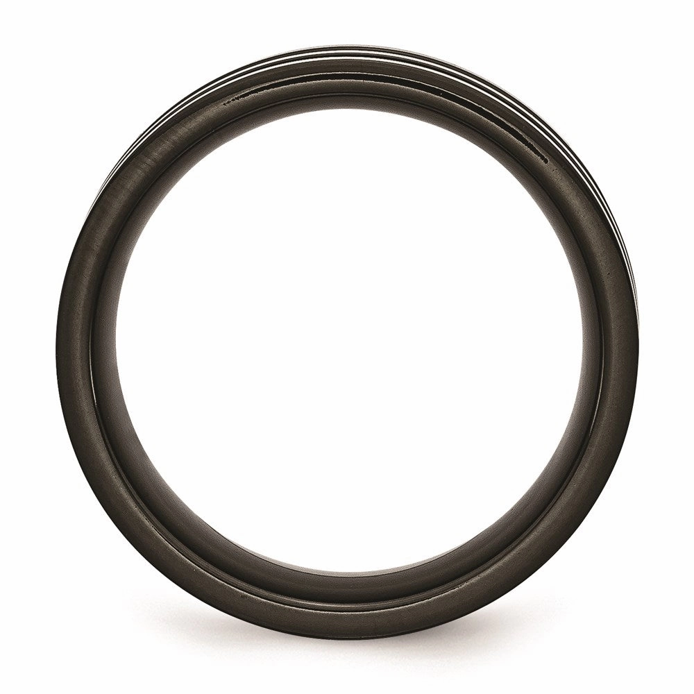 Titanium 8mm Black IP-plated with Carbon Fiber Inlay Polished Band | TB254